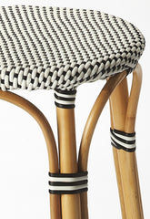 Black And White Rattan Counter Stool