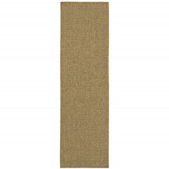 2’X8’ Solid Tan Indoor Outdoor Runner Rug