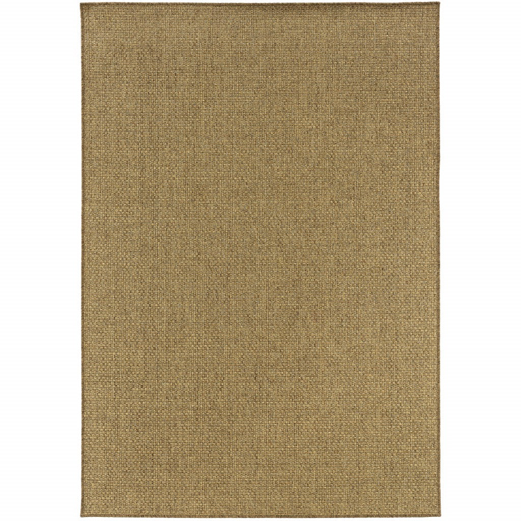 8’X11’ Solid Tan Indoor Outdoor Area Rug
