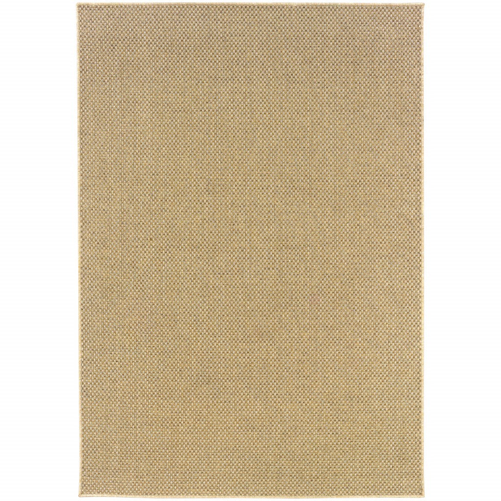 4’X6’ Solid Sand Beige Indoor Outdoor Area Rug