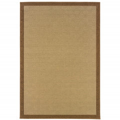 6’X9’ Beige And Brown Plain Indoor Outdoor Area Rug