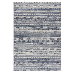 2’ X 4’ Navy Blue Decorative Stripes Area Rug