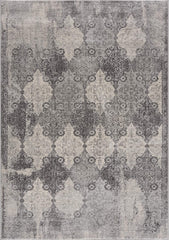 2’ X 8’ Gray Distressed Trellis Pattern Runner Rug