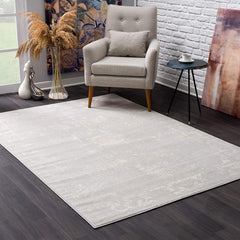 5’ X 8’ Modern Gray Distressed Area Rug