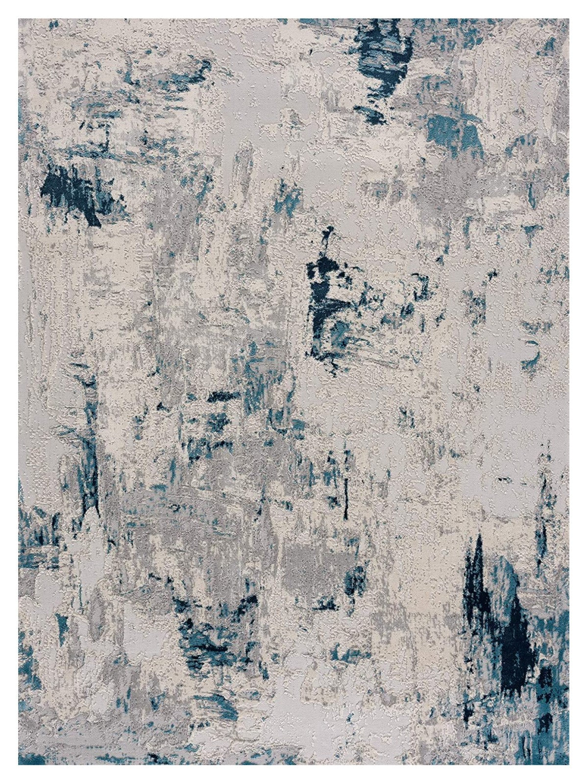 4' X 6' Blue Abstract Dhurrie Area Rug