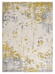 5' X 7' Gold Abstract Dhurrie Area Rug