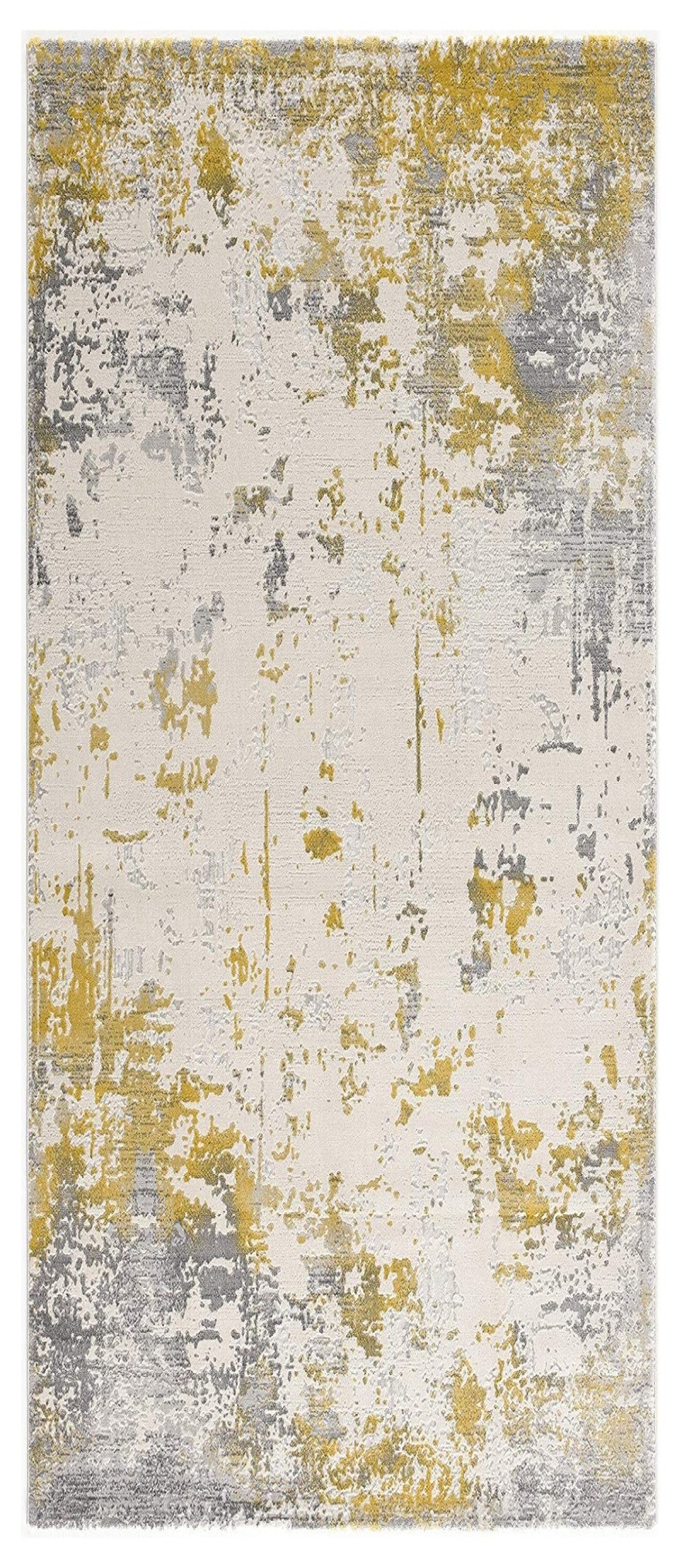 20' Gold Abstract Dhurrie Runner Rug