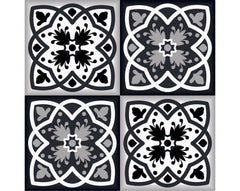 7" X 7" Black White And Gray Baz Peel And Stick Removable Tiles
