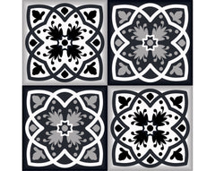 7" X 7" Black White And Gray Baz Peel And Stick Removable Tiles