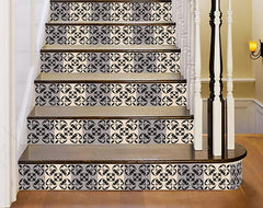 5" X 5" Light Grey And Cream Orchid Peel And Stick Removable Tiles