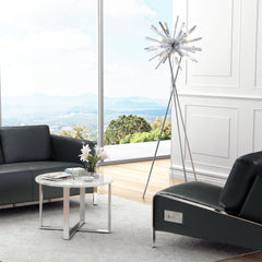 71" Steel Multi Light Traditional Shaped Floor Lamp