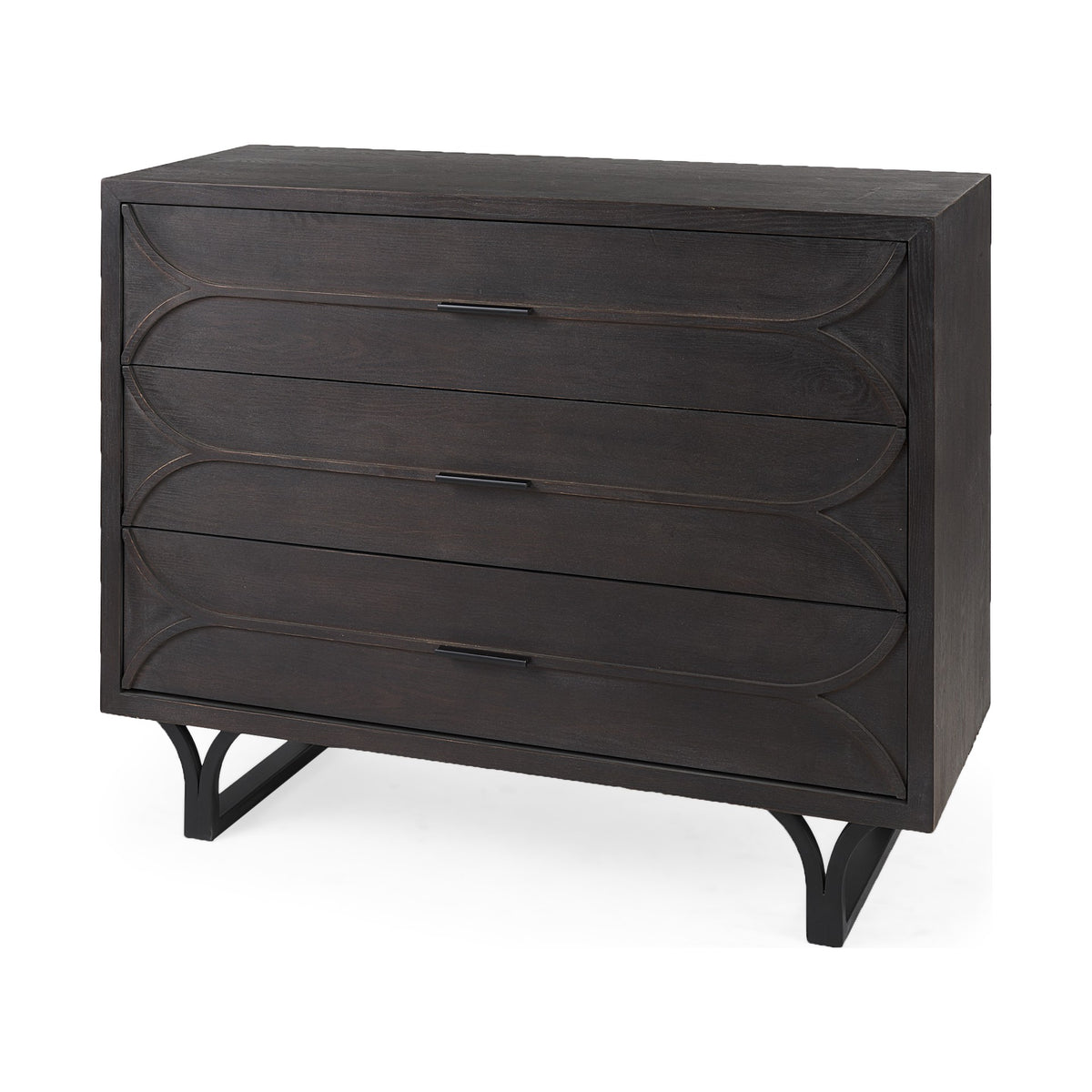 Contemporary Dark Oval Accent Cabinet