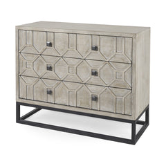 Contemporary Light Wash Diamond Accent Cabinet