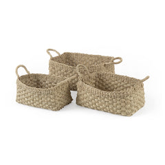 Set Of Three Weaved Wicker Storage Baskets