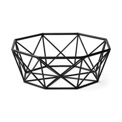 Black Geometric Metal Centerpiec Bowl