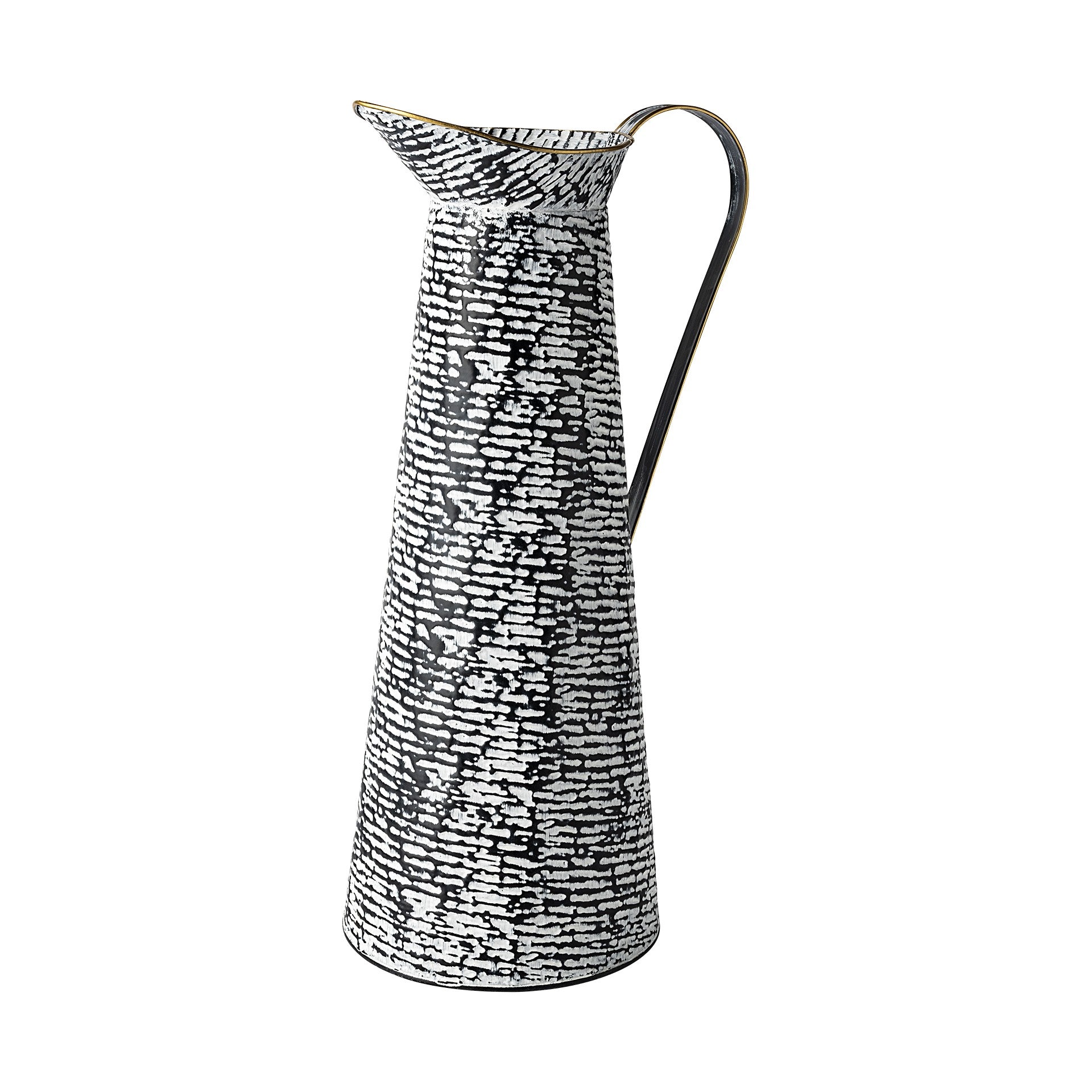 Black And White Textured Jug Vase