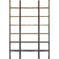 Brown Wood And Iron Six Shelf Standing Unit