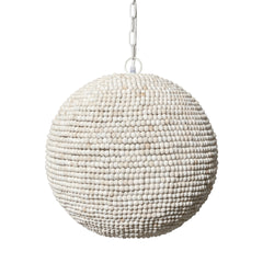 Whitewash Beaded Ball Hanging Light