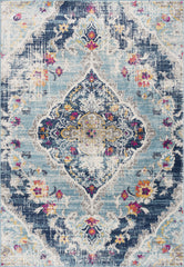 12' X 18' Blue Oriental Washable Non Skid Area Rug