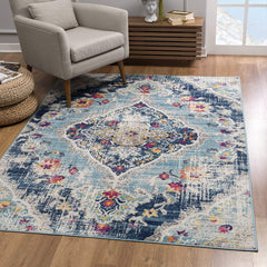 13' Runner Blue Oriental Dhurrie Runner Rug
