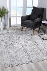 5' X 7' Gray And Ivory Abstract Dhurrie Area Rug