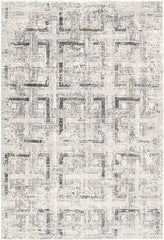 7’ X 10’ Gray And Ivory Abstract Distressed Area Rug