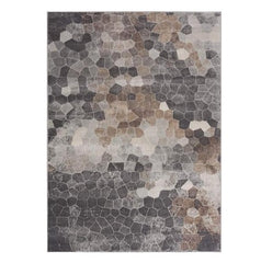 4’ x 6’ Beige Cobblestone Pattern Area Rug