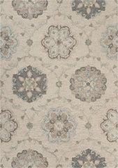 5' X 7' Blue And Ivory Wool Hand Tufted Area Rug