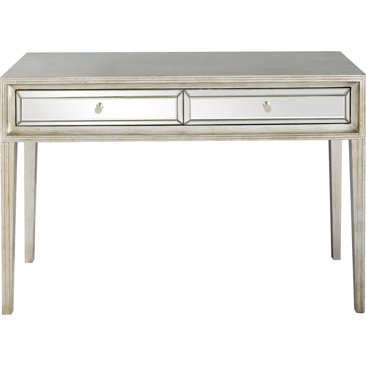 Antiqued Silver Finish Console Table
