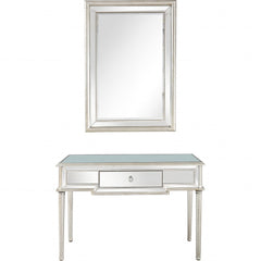 Silver Leaf Antiqued Mirror and Console Table