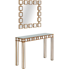 Square Reflective Mirror and Console Table