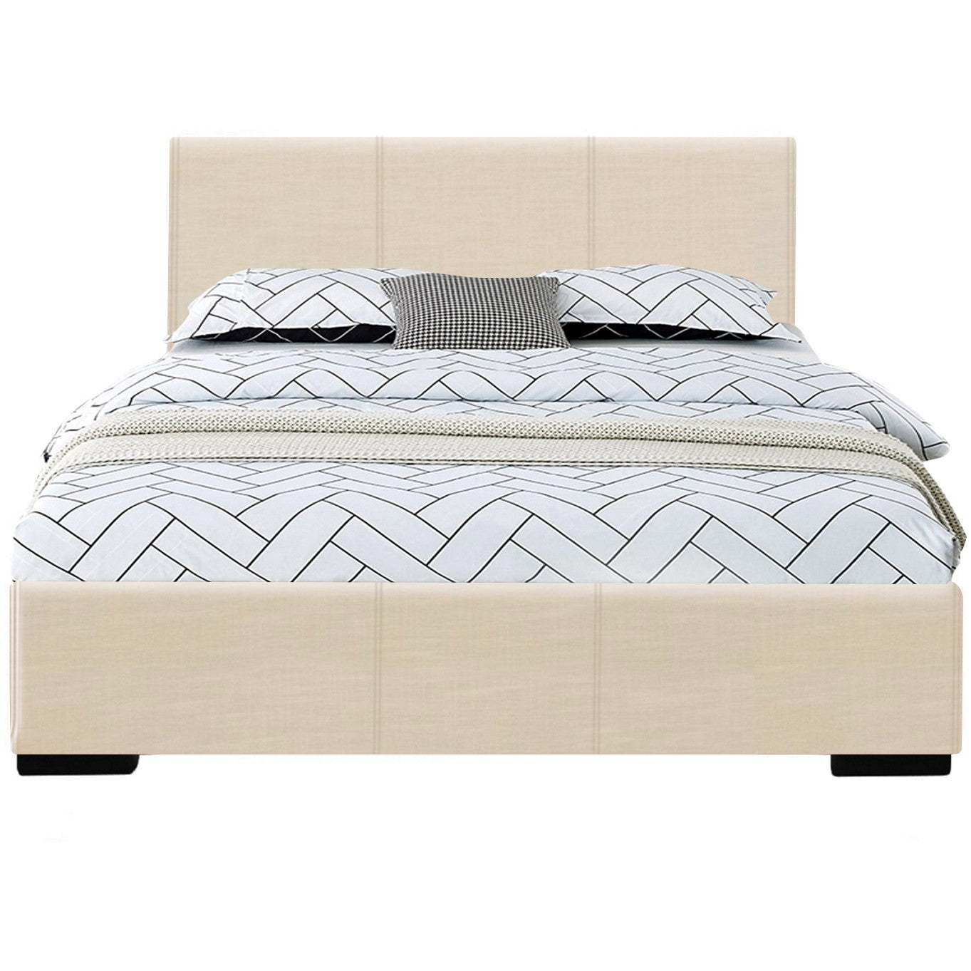 Beige Platform Full Bed