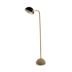 Antiqued Gold Black and Concrete Floor Lamp