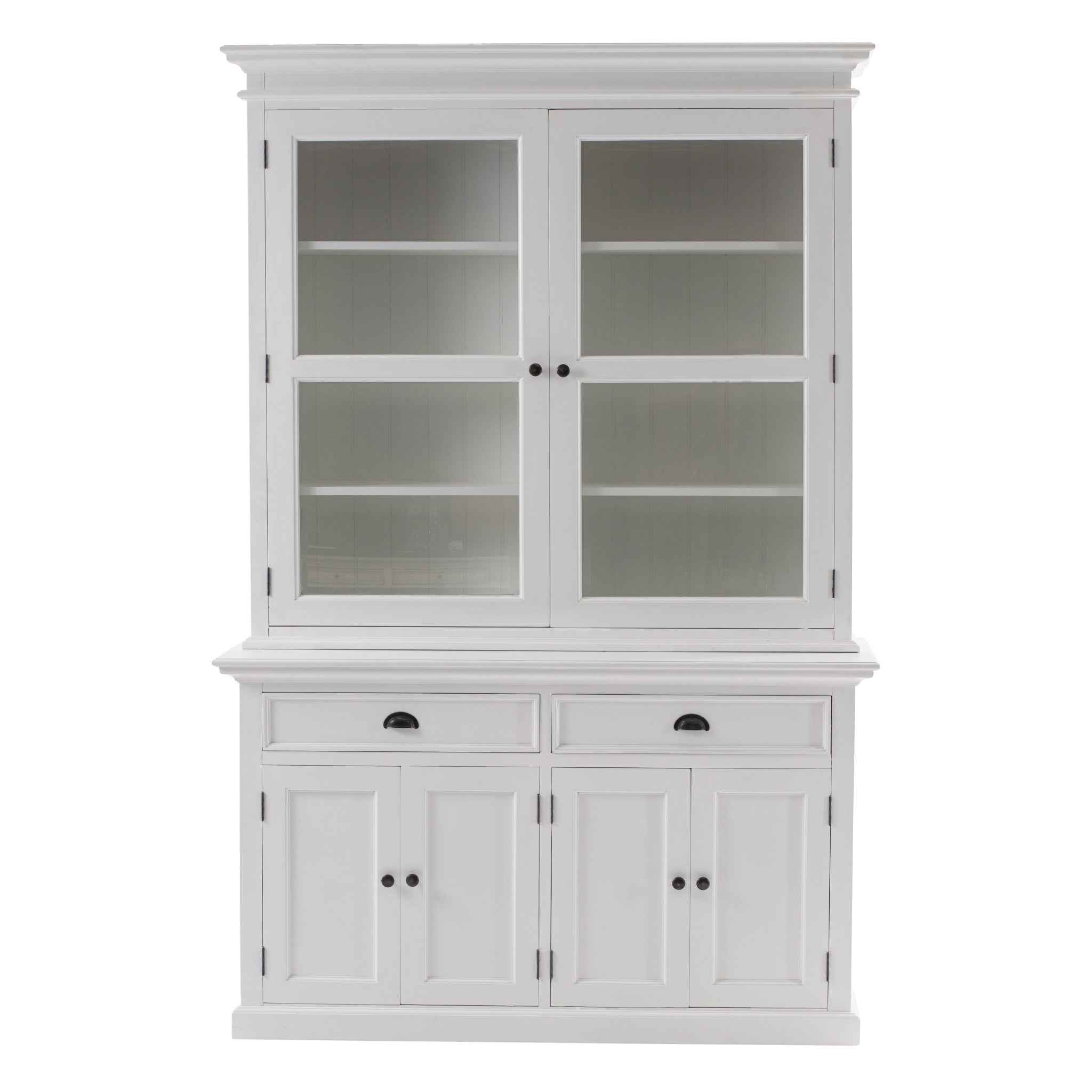 Classic White Glass Display Hutch