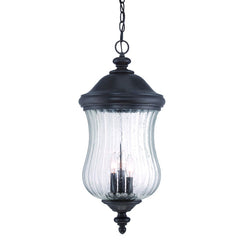 XL Three Light Matte Black Urn Shaped Hanging Light