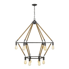 Holden 12-Light Antique Gray Wagon Wheel Chandelier
