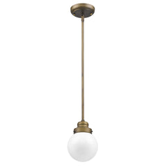 Brushed Gold Metal Hanging with Round Glass Shade