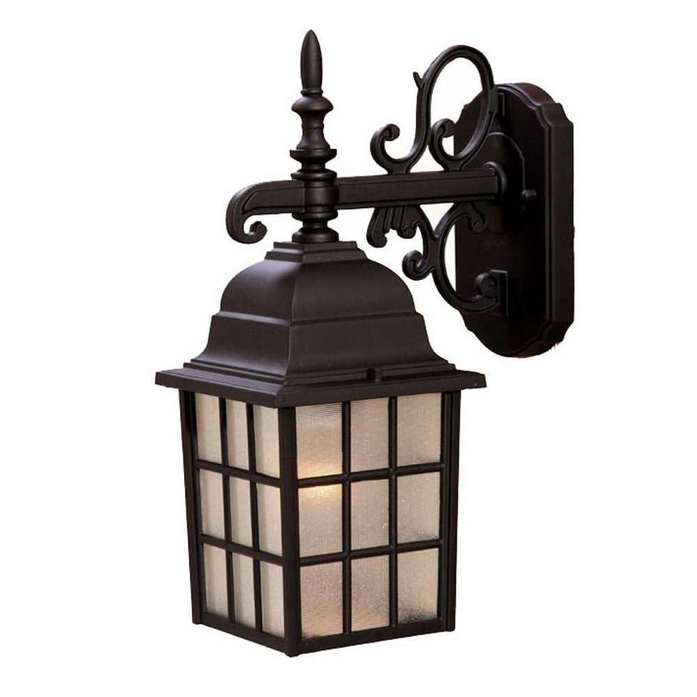 Dark Brown Window Pane Lantern Wall Light