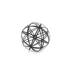 Petite Black Metal Wire Ball Decorative Sculpture