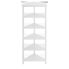 75" Gray Solid Wood Five Tier Standard Bookcase