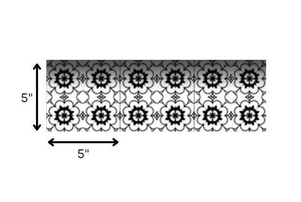 5" X 5" Black and White Gerber Peel and Stick Removable Tiles