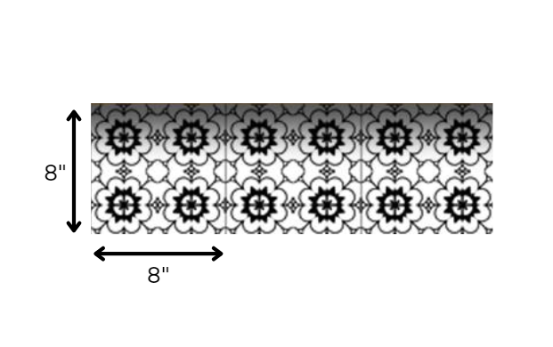 8" X 8" Black and White Gerber Peel and Stick Removable Tiles