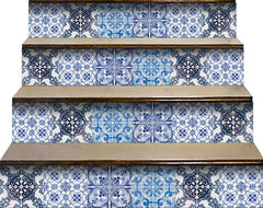 6" X 6" Mediterranean Blues Mosaic Peel and Stick Tiles