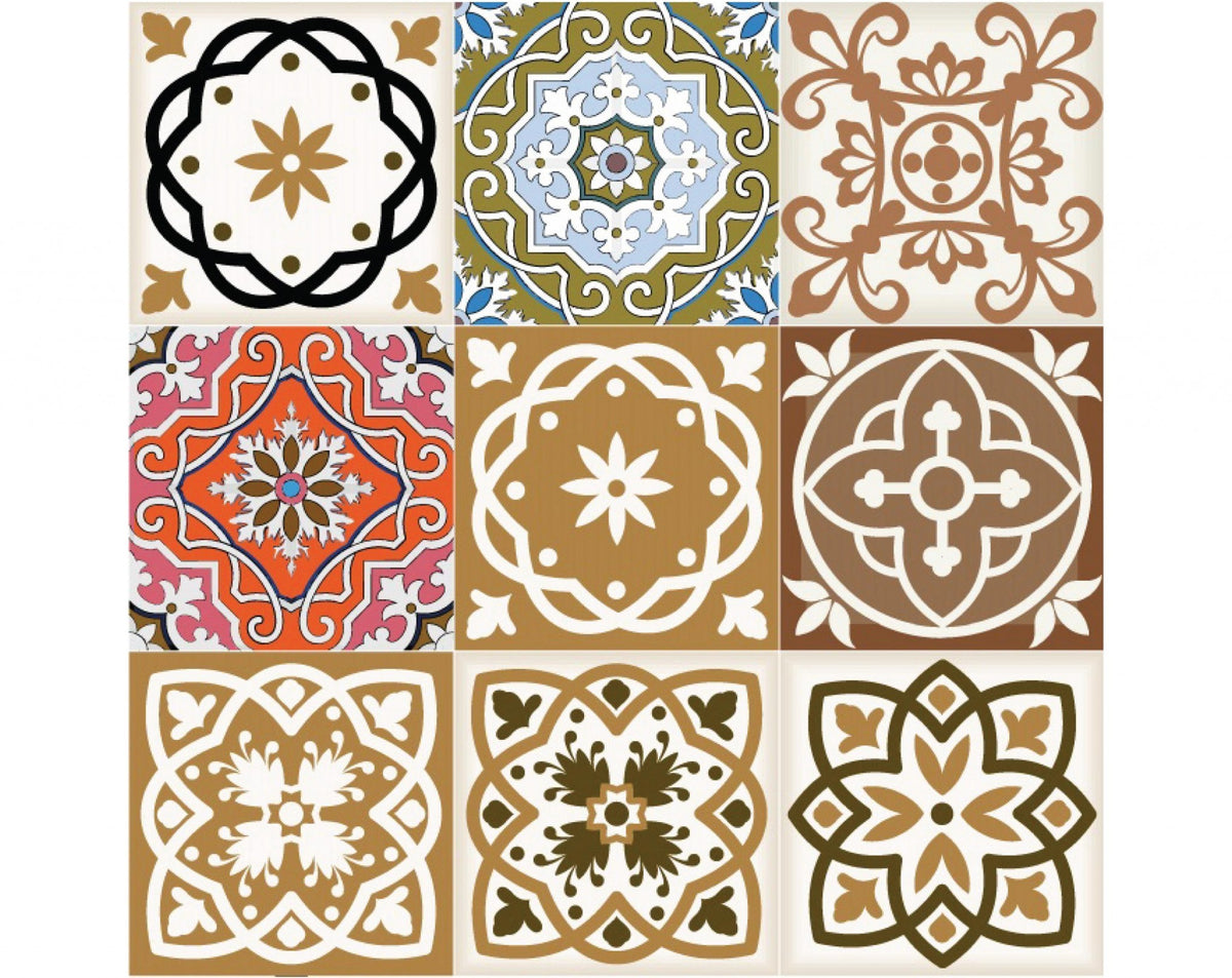 5" x 5" Snickerdoodle Mosaic Pop Peel and Stick Removable Tiles