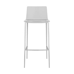 Set Of Two 39" Clear And Silver Low Back Bar Height Chairs With Footrest