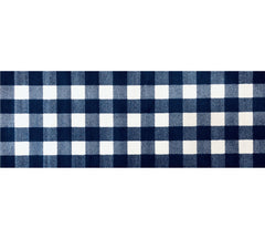 2' x 6' Navy and White Buffalo Plaid Washable Runner Rug