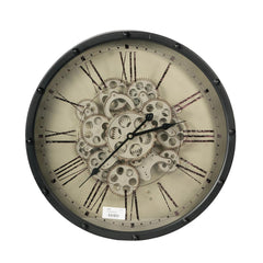 Black and Ivory Vintage Gear Industrial Wall Clock