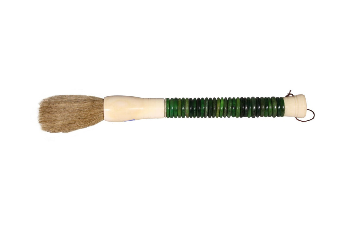 Green Jade Abacus Disc Decorative Calligraphy Brush