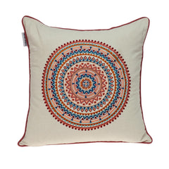 Mandala Embroidered Multicolor Throw Pillow
