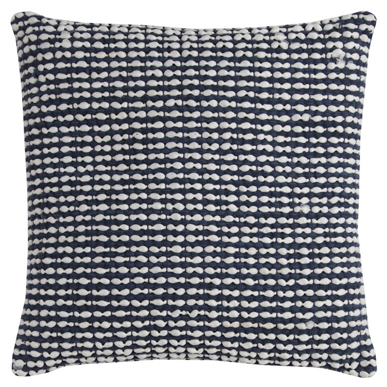 20 X 20 Navy Blue Zippered 100% Cotton Throw Pillow